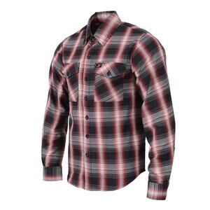 MILWAUKEE LEATHER MNG11659 MEN'S BLACK WITH RED LONG SLEEVE COTTON FLANNEL SHIRT